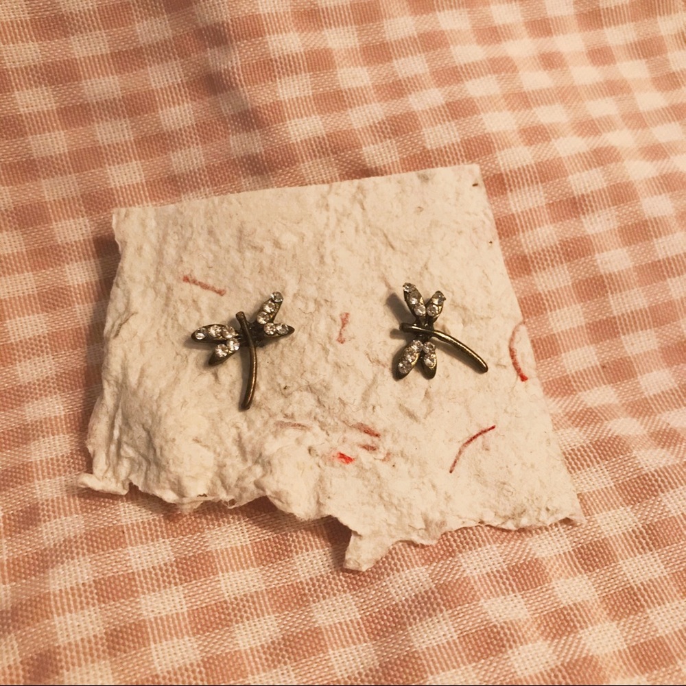 Dragonfly earring studs - Picture 2 of 2
